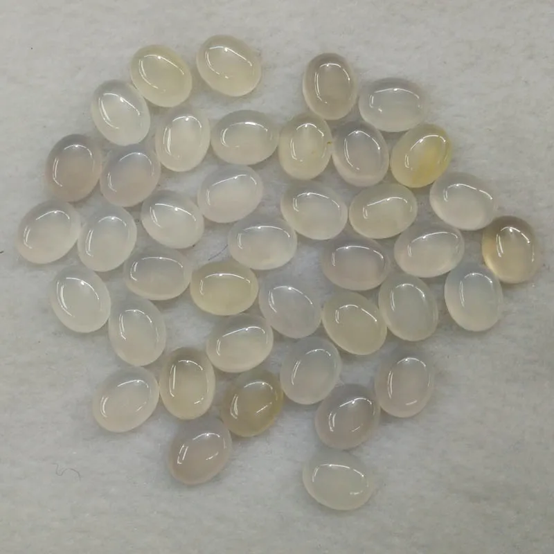 

2016 Fashion top quality natural white onyx Oval CAB CABOCHON 8x10mm beads charm for jewelry making wholesale 50pcs/lot free