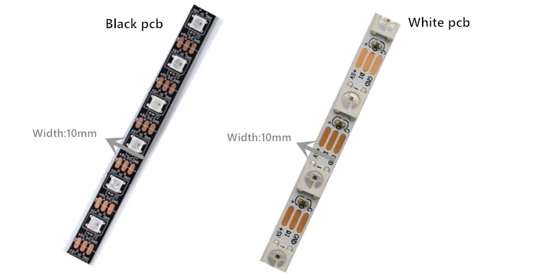 DC12V 5V WS2811 WS2812 цветных(RGB) светодиодных лент: 50 см/1 м/5 мм 30/60/144 светодиодов/м, белый/черный печатных плат, 2811 светодиодный прибор приемно-цифровой полосы светильник