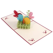 3D Кролик и яйца цветы вырезы всплывающие пасхальные карты DIY открытки ручной работы подарок на праздник пасхальные вечерние поставщик