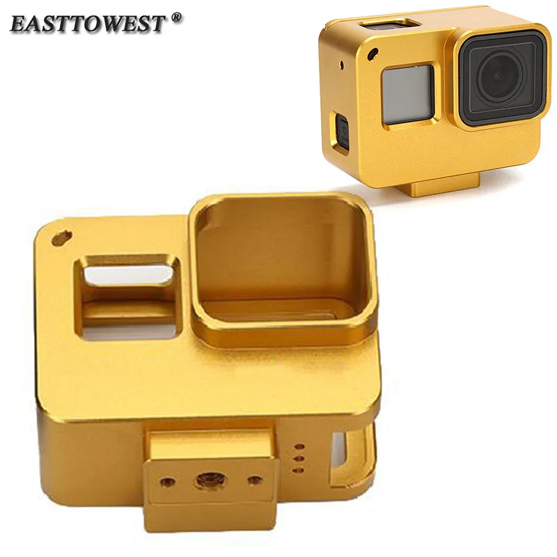 Prix pour Pour gopro hero 5 accessoires cnc en aluminium en métal coque de protection avec mount adapter pour gopro hero 5 Prix pour Pour gopro hero 5 accessoires cnc en aluminium en métal coque de protection avec mount adapter pour gopro hero 5