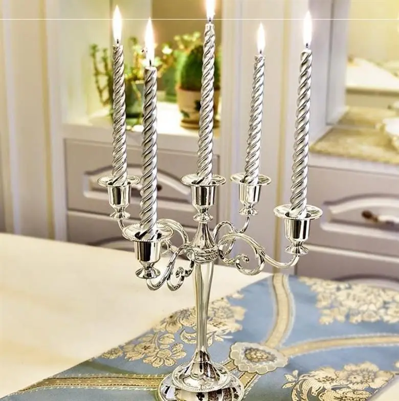 7/5Head Gold-plated Candlestick Vertical Zinc Alloy Pillar Wedding Decoration Home Decoration Candlestick candle holders