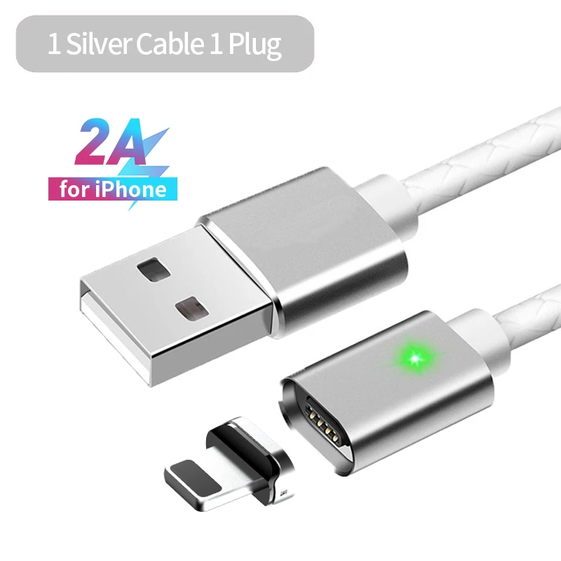 Магнитный адаптер ZRSE 3A для быстрой зарядки USB C для samsung Xiaomi Oppo Redmi Huawe, 1 м, магнитные кабели для мобильных телефонов type C Micro USB - Цвет: iPhone Cable