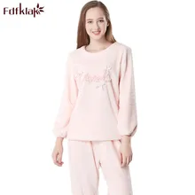 Fdfklak Семейные пижамы с длинным рукавом Для женщин Фланелевые пижамы Наборы для ухода за кожей зимние пижамы Для женщин Пижама Mujer женские пижамы q615