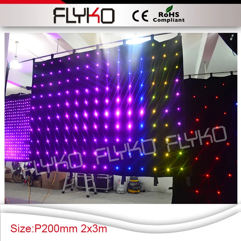 

FLYKO P200mm led light christmas led projector 2m high x 3m width led video curtain
