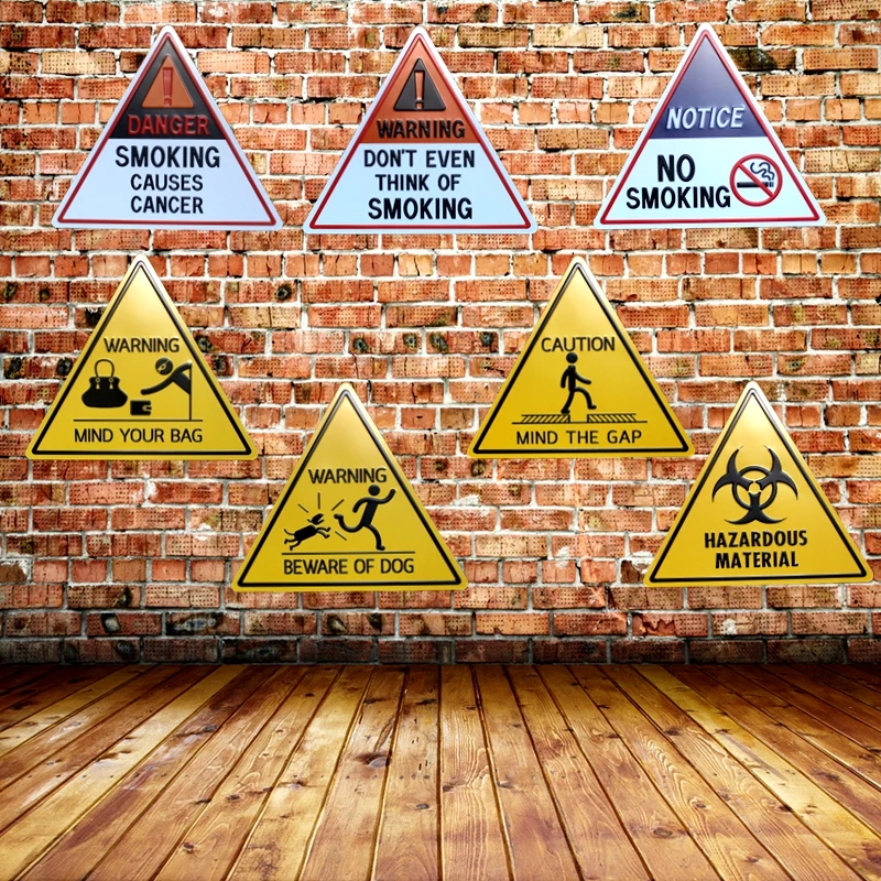 

Triangle Tin Signs Metal Irregular Signs Vintage Advertising board Wall Pub Coffee Home Art Decor 34X30CM U-27