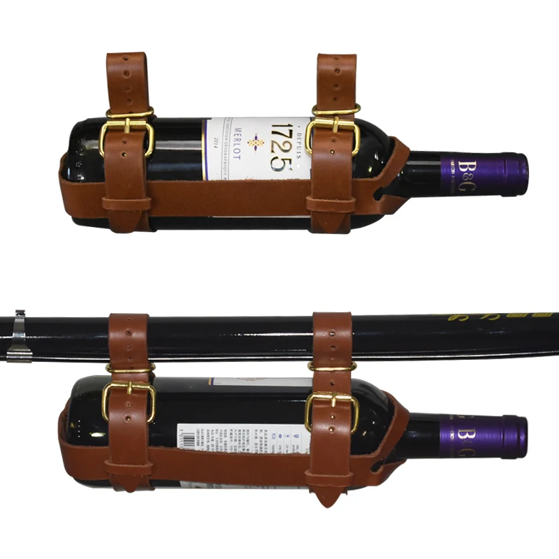 Vintage bicycle bottle holder carry with real leather bicycle bottle