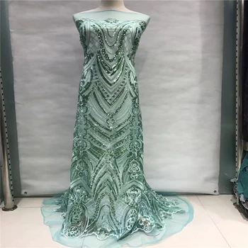 

VILLIEA African Tulle Lace Fabric 2018 African French Lace Fabric High Quality With Sequin Nigerian Embroidery Tulle French Lace