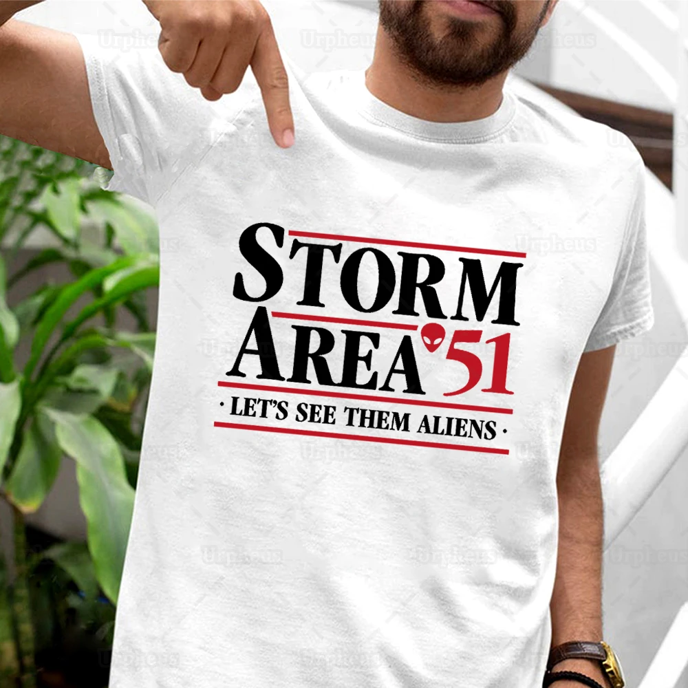 

Storm Area 51 Alien Shirt Funny Alien Classic UFO Tshirt Let's See Them Aliens