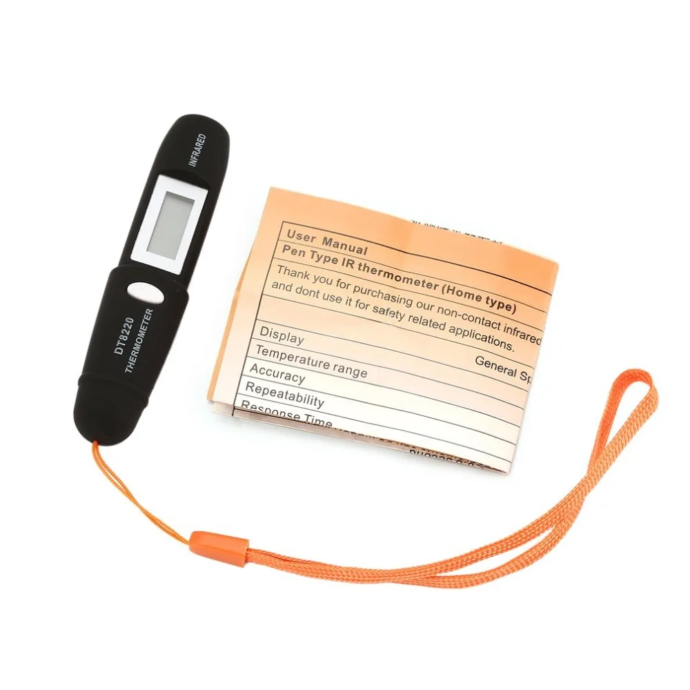 

DT8220 Digital LCD Mini Infrared Thermometer Temperature Meter Tester Red Laser Pocket Non Contact Pyrometer Pen Household