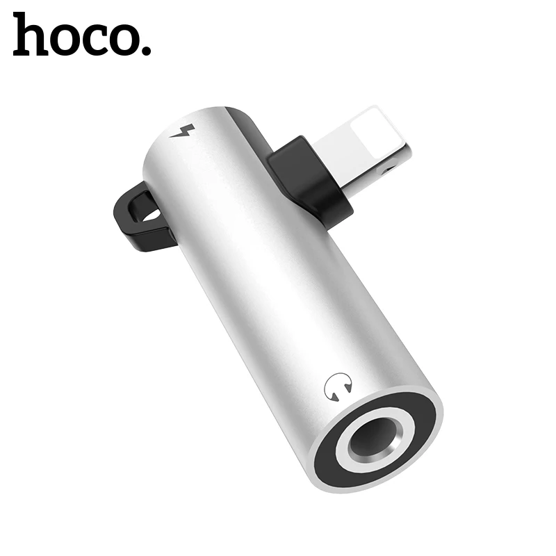 

HOCO Aux Audio Adapter for Lightning to 3.5mm Jack Adapter 2in1 Headphone Earphone Adapter for iPhone Xs Max XR X 7 8 Splitter