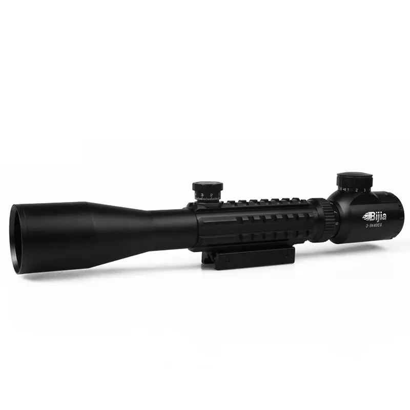 

BIJIA C3-9X40EG Illuminated Red Green Rangefinder Reticle Riflescope of Tripe Picatinny 20mm Rail Hunting Airsoft Rifle Scope