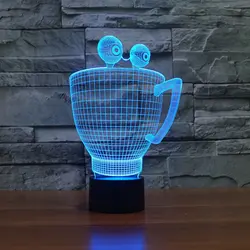 Чашки Краб USB LED Настольная лампа 7 цветов Изменение 3D Ночник Новинка подарки для детей животного ночник для ребенка