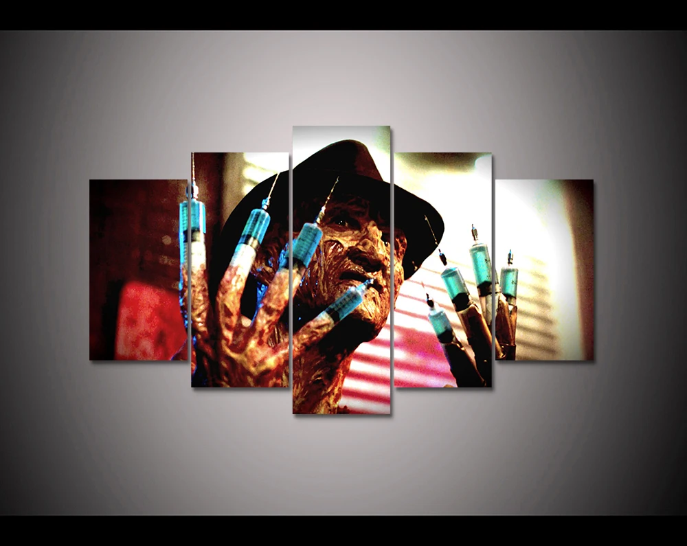 Wall canvas prints 5 panel HD printed canvas painting Horror zombie