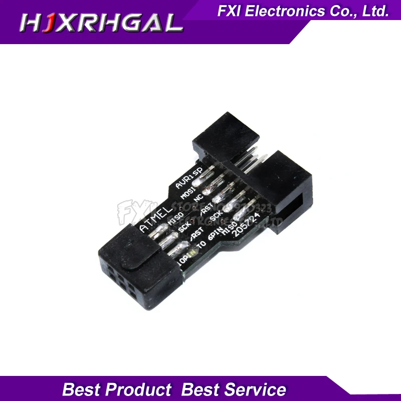 

1pcs 10Pin to 6Pin Adapter Board for AVRISP MKII USBASP STK500 new