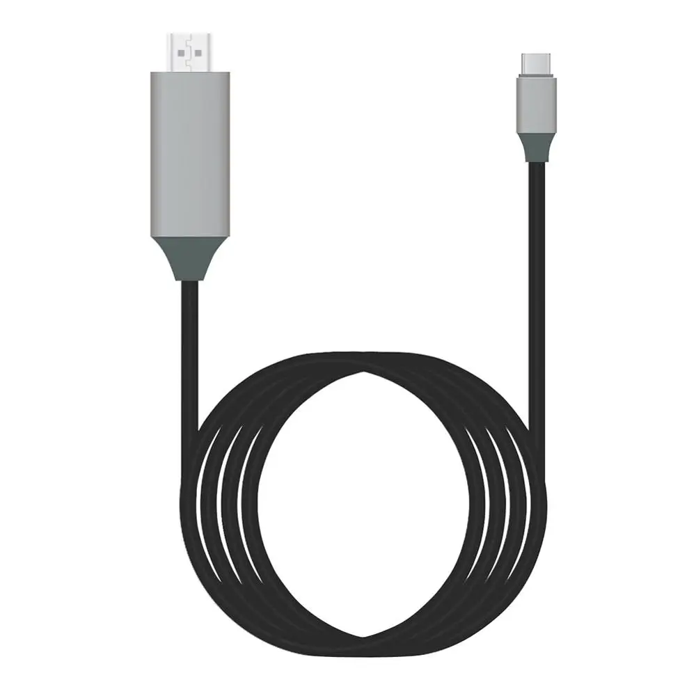 USB C к HDMI 4 K 1080 P Тип C до HDMI2.1 адаптер Thunderbolt 3 кабеля 3D для Macbook samsung примечание 9 8 A70 A50 A30 S10 LG V40 V30 - Цвет: Черный