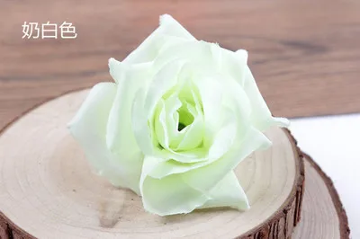 20pcs 8cm Wedding Decorative Artificial Rose Flower Head DIY Rose Bear Flower Wall Garland Wedding Backdrops Arches Fake Flowers - Цвет: Молочно-Белый