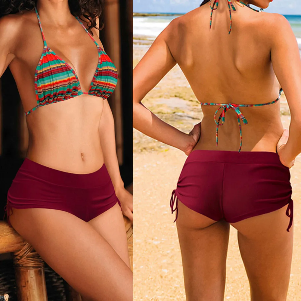 

Womens Shorts Plain Bikini Swim Pants Swimwear Style Briefs Bottoms Beachwear sexy swimsuit halter monokini brazilian bikini