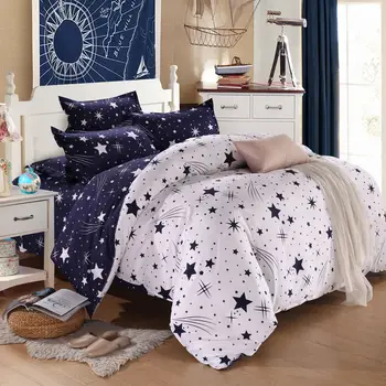 

3D Bedding Sets Star Galxy Duvet Cover Blue White Grey 3/4pc Bed sheets Single Twin Full Queen Size20