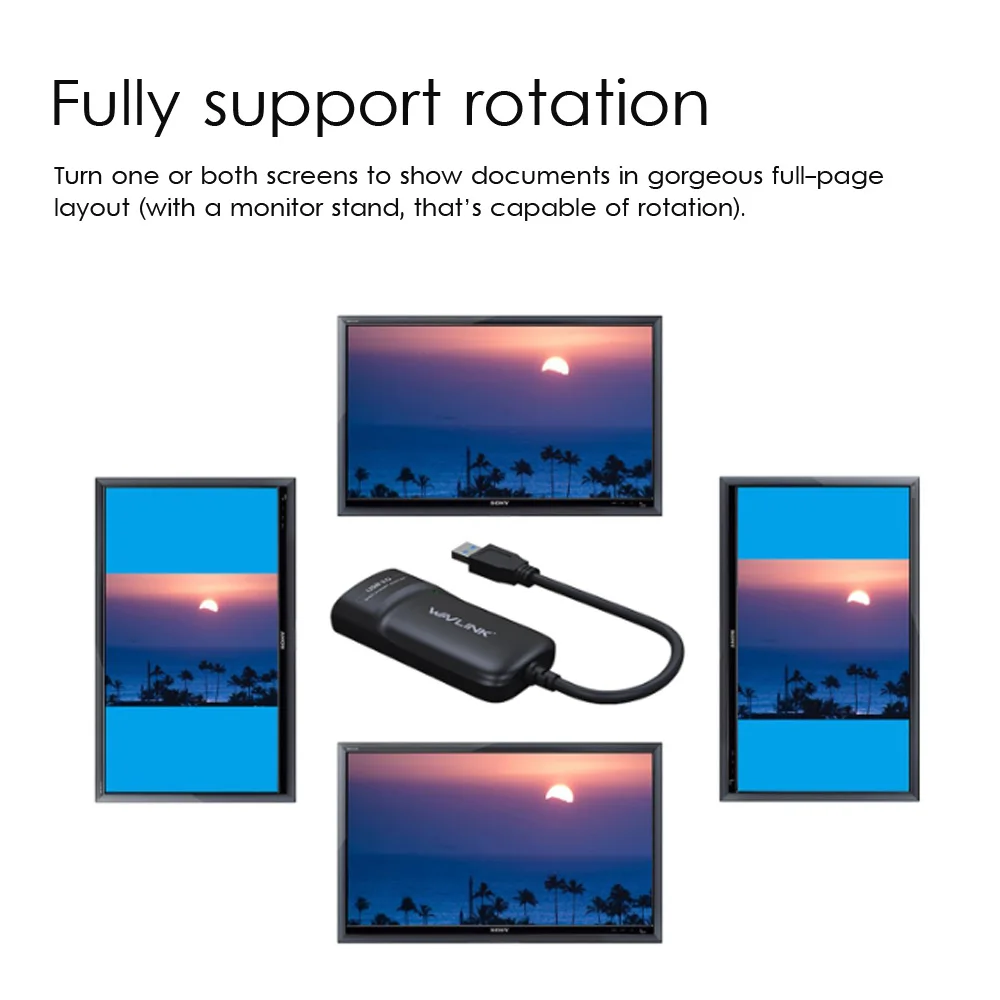  Wavlink USB 3.0 to 4K HDMI Video Graphics Adapter External Video Card 1080P Extend and Mirror Mode 