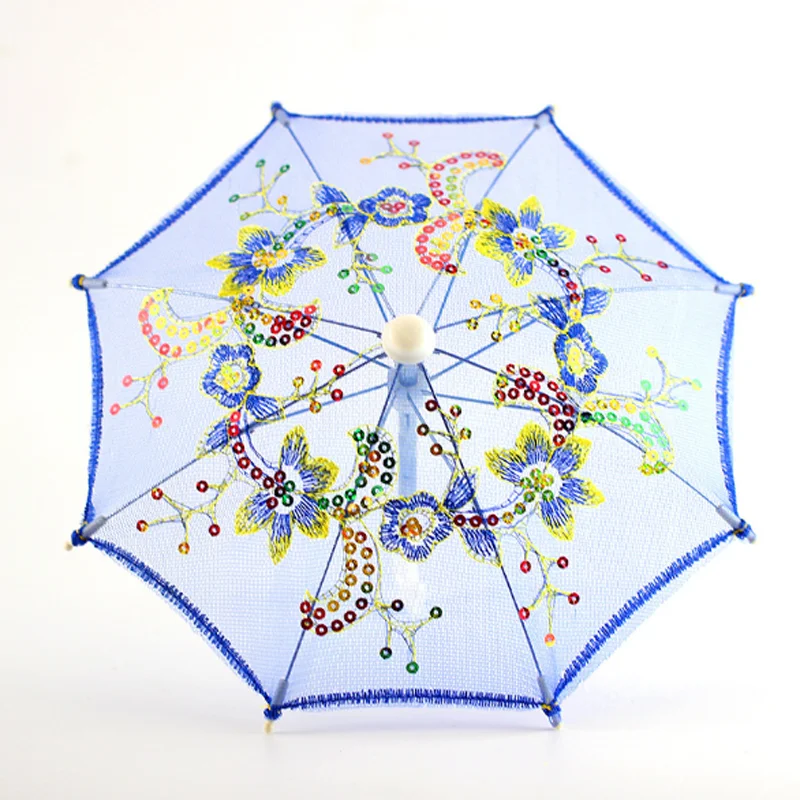 1pc Baby Kids Mini Umbrella Doll Accessories Handmade Plastic Lace