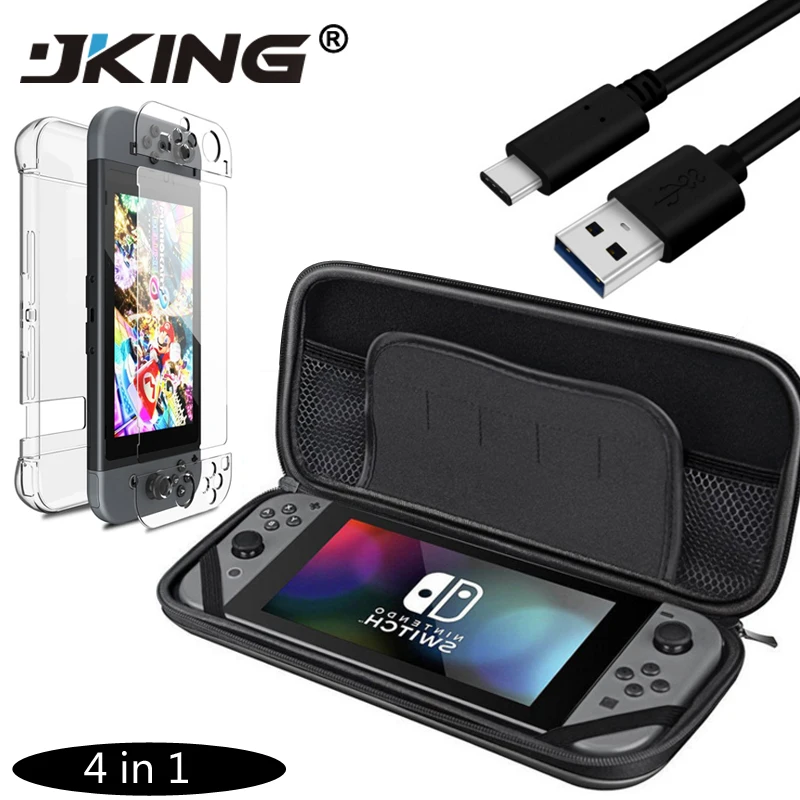 JKING для nyd Switch 4 в 1 Аксессуары Чехол сумка + зарядный кабель протектор Крышка