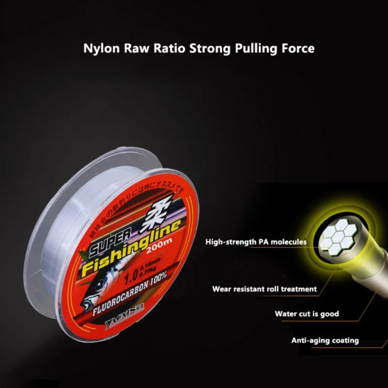 Fishing Line Nylon Fluorocarbon 200M/219 Yard High Strength Freshwater Saltwater Wire Outdoor pesca Accessories Pro Fishing Line Nylon Fluorocarbon 200M/219 Yard High Strength Freshwater Saltwater Wire Outdoor pesca Accessories Pro
