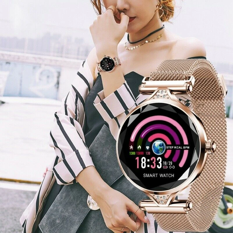 

2019 Fashion Women Lady Smart Watch Heart H1 Rate Fitness Tracker For iOS Android