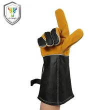 Рабочие перчатки OZERO из воловьей кожи, перчатки для барбекю, гриля, печи, кухни, рабочие сварочные перчатки с длинным рукавом 1101