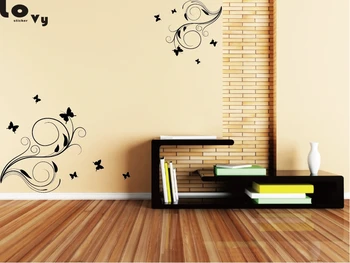 

Fashion Romantic Flower Vine Vinyl Wall Sticker DIY Wall Art Decal for TV Background Bedroom Home Decor WA0084