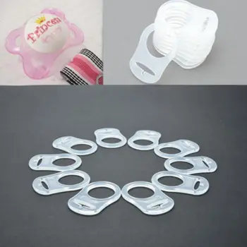 

Hot Sale High Quality Lot 10 pcs Clear Silicone Button MAM Ring Dummy / Pacifier Holder Clip Adapter for Baby
