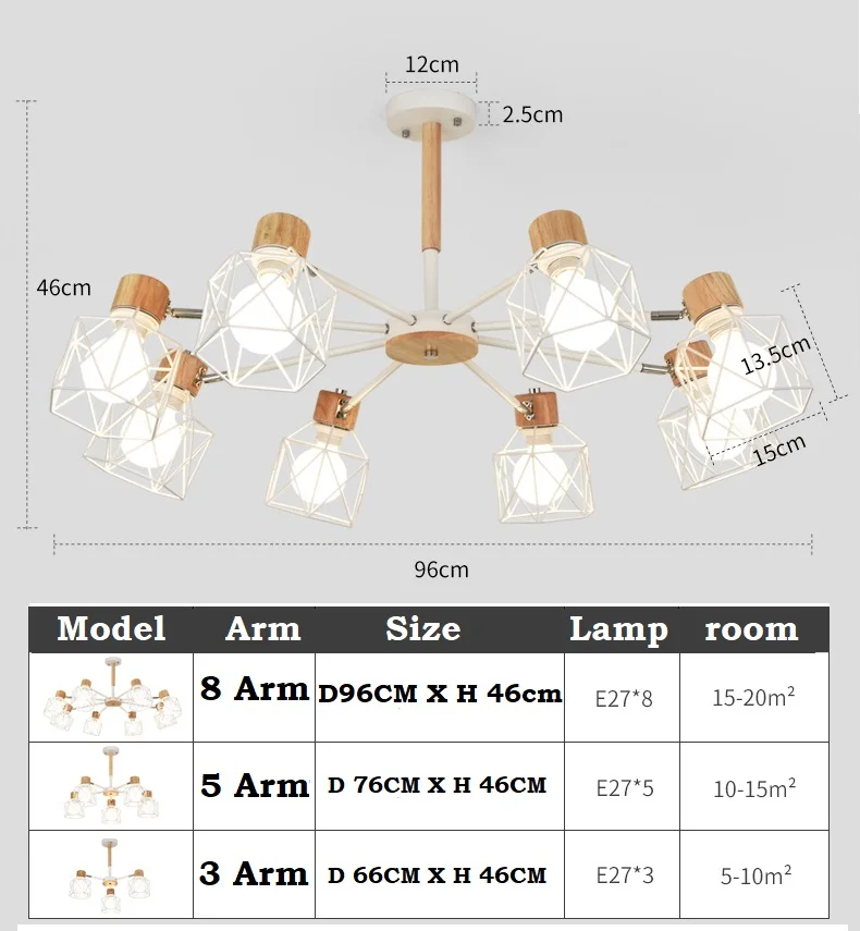 Vintage Modern Ceiling Chandelier Loft Spider Lustre Living Room Lighting For Kitchen Restaurant Chandelier Fixture Lights LED