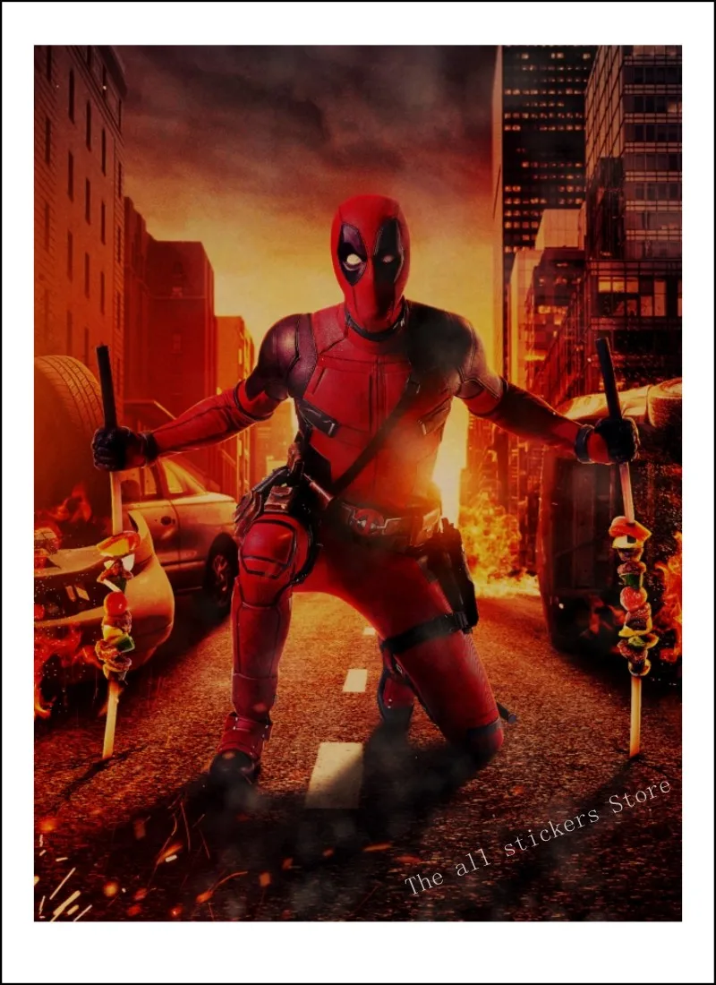 ВИНТАЖНЫЙ ПЛАКАТ marvel deadpool плакат настенные наклейки для детских комнат. Deadpool Marvel супергерой Ретро плакаты. Наклейки на стены. /807 - Цвет: 25