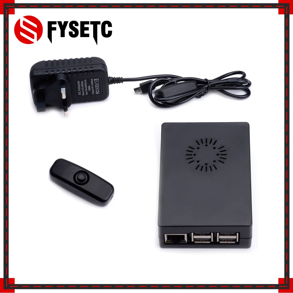 

Raspberry Pi3 Model B+ ABS Case Black Plastic Box + 5V 3A Power Charger Adapter EU US UK AU Compatible Raspberry Pi 3B+
