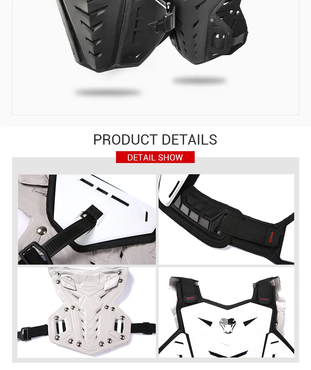 HEROBIKER Motorcycle Body Armor Motorcycle Jacket Motocross Moto Vest Back Chest Protector Off-Road Dirt Bike Protective Gear