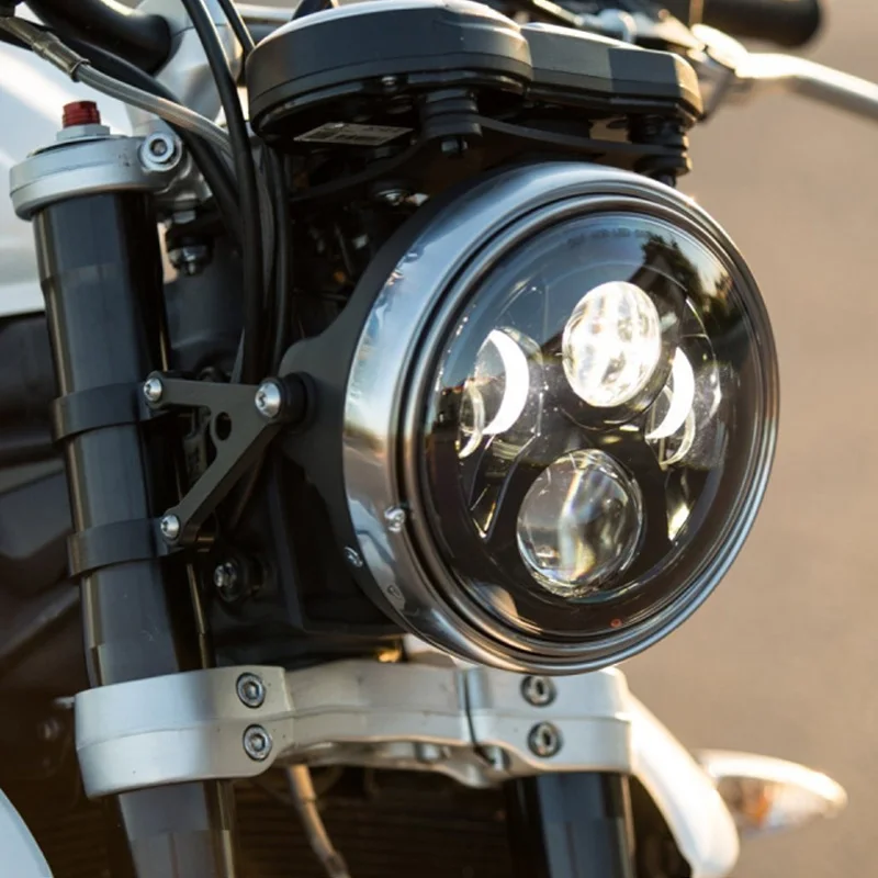 FADUIES черный и хром 7 дюймов. Светодиодная фара-прожектор " круглая мотоциклетная Лампа переднего света для мотоцикла Harley