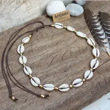 1 шт Новые богемные ювелирные изделия простая цепочка веревка ручной работы Тканые бусы оболочки ключицы колье ожерелье для женщин пляж 8116