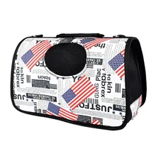 

Portable pet Outdoor Carrier Bag pet Dog Cats travel folding bag Puppy Kitten Carry backpack Flag Printing Pets Carrier Bag