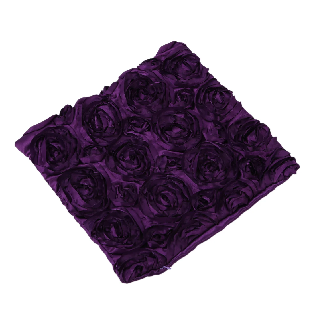 Фиолетовый атласный цветок розы квадратная подушка, наволочка чехол Крышка