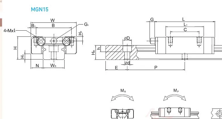 8 линейных направляющих MGN15H-300mm+ блок