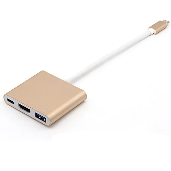 Конвертер usb type C 3,1 USB C type-USB 3,0/HDMI/type-C Женский адаптер зарядного устройства для Apple Macbook и Google Chromebook Pixel - Цвет: gold all in one