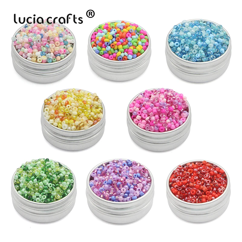 Lucia crafts 20 г/лот 2 мм Разноцветные стеклянные бусины для украшения одежды Изготовление ювелирных изделий DIY аксессуары E1013