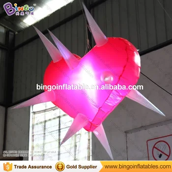 

Valentine's Day wedding led lighting 1.2 meters inflatable heart with thorns inflatable Heart -shaped balloon for Advertising