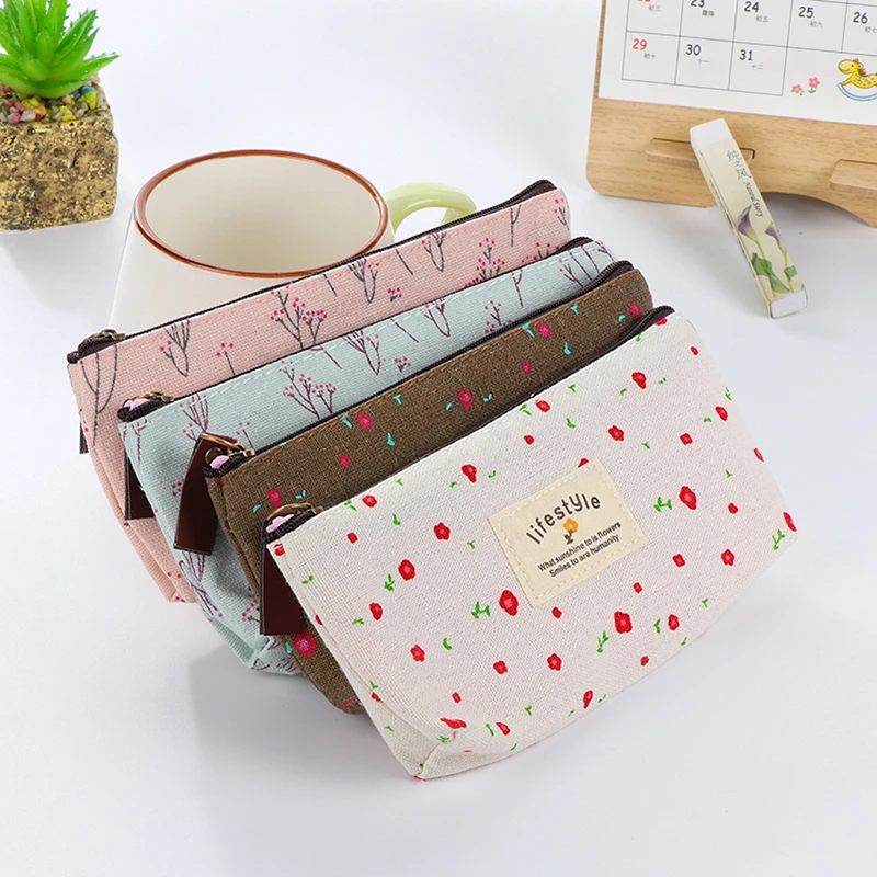Estuche escolar de flores bonitas, escolar de Corea, estuches de lápices inusuales para niñas y niños, suministros escolares|Bolsas para lápices| - AliExpress