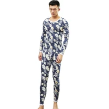 KWAN. Z хлопковое термобелье, одежда для мужчин, Повседневная Домашняя одежда, подштанники с цветочным принтом, sous vetement homme, компрессионная одежда