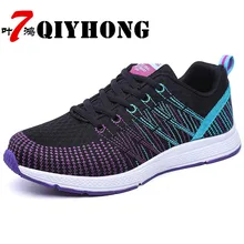 Женская Повседневная обувь из дышащего сетчатого материала; женская обувь на плоской платформе; модная недорогая обувь с амортизацией воздуха; zapatillas mujer; повседневная обувь для тенниса; feminino; N8