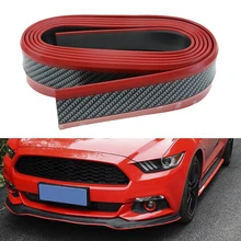 Red Black Samurai Carbon Fiber 2 5M Car Front font b Bumper b font Lip Protector