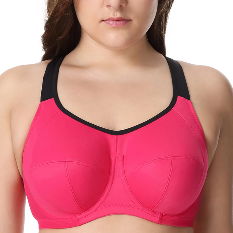 

Drop ship Women's Big Size X-back Full Support Bounce Control Underwire Full Coverage Bra 38 40 42 44 46 DD E F G H Big B