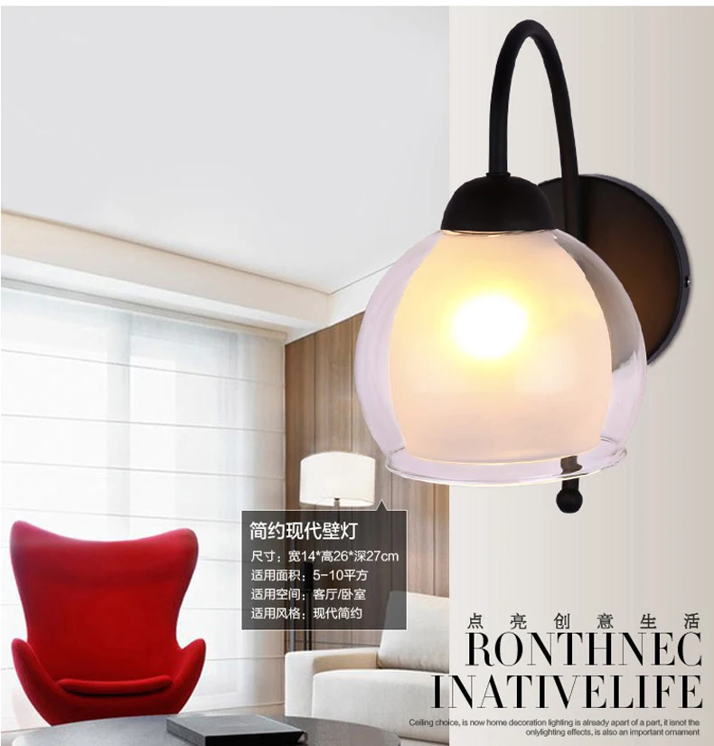 Современный минималистичный стеклянный кованый антикварный настенный светильник Кофейня прикроватная гостиная освещение для отелей