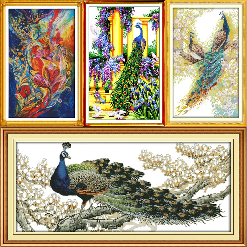 Набор для вышивки крестиком Joy Sunday серии красивый Павлин|joy sunday|counted cross stitch kitscross