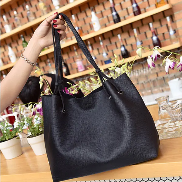

New Arrival 4 Pcs/Set Women Handbag Shoulder Bag PU Leather Handbag Card Bags Set Christmas Gift
